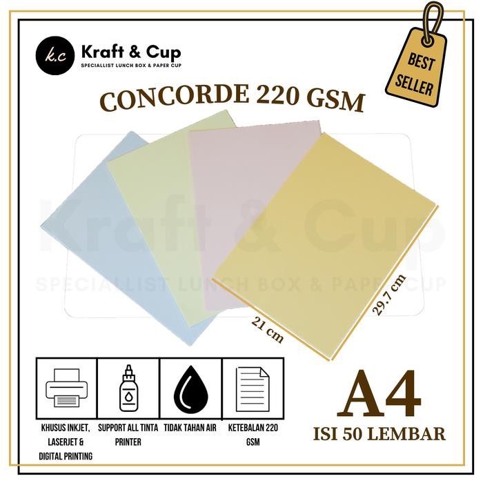 

Kertas Concorde A4 220gsm isi 50 lembar / Kertas Sertifikat 220gr
