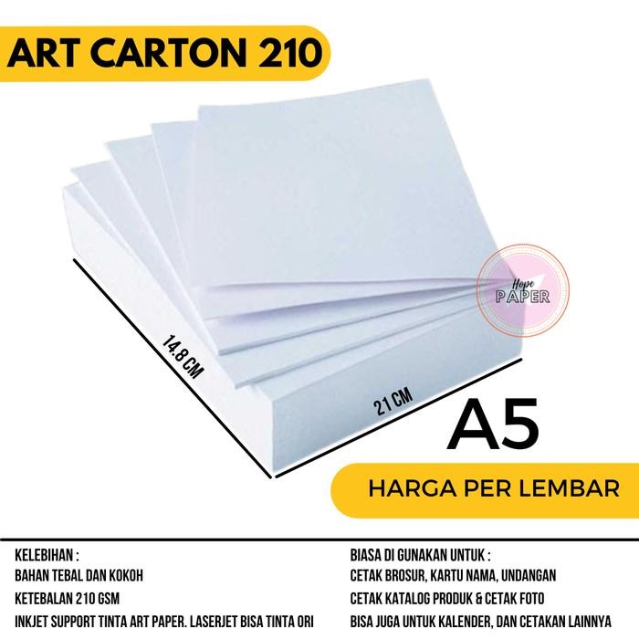 

Art Carton 210 gsm A5 isi harga per lembar / Art Carton A5 210 gsm