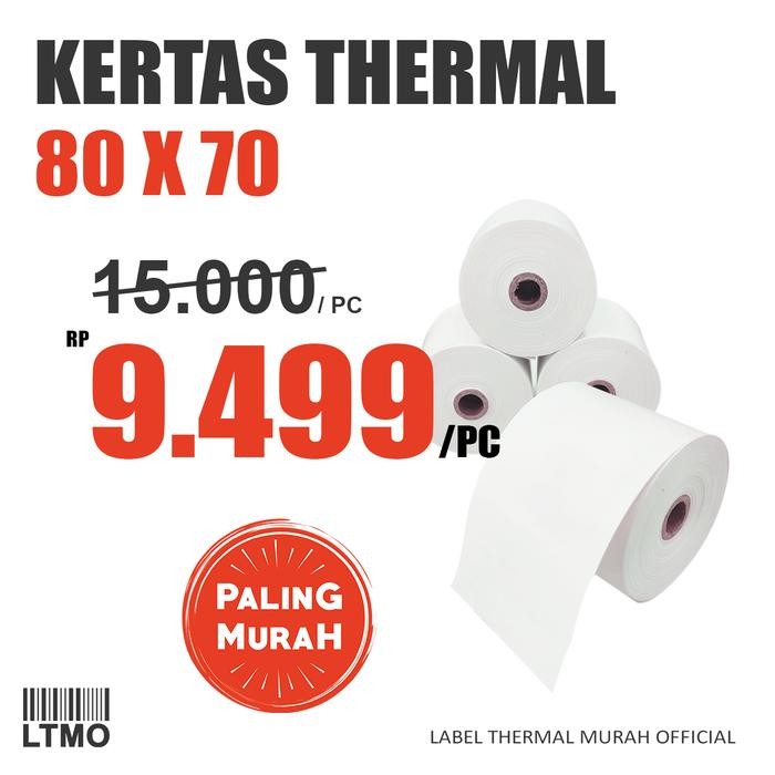 

Kertas Thermal MURAH Kasir Struk 80x80mm 80mm x 80mm