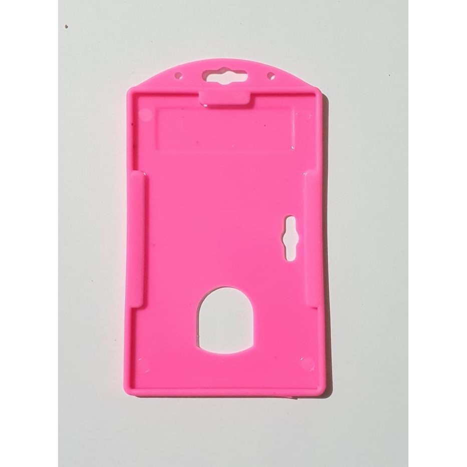 

ID Card Casing Case Holder Frame Name Tag Plastik 1 Sisi satuan pink