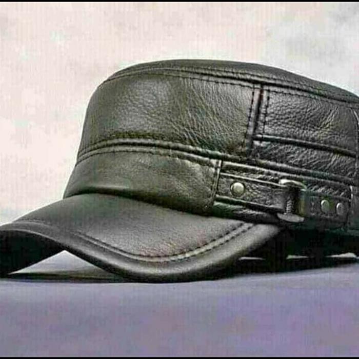 topi komando kulit asli topi kulit original topi pria