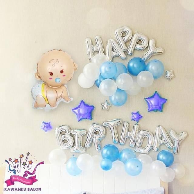 

Terlaris HAPPY BIRTHDAY BABY DEKORASI SET/DEKORASI BABY SHOWER/BALON FOIL BABY SALE