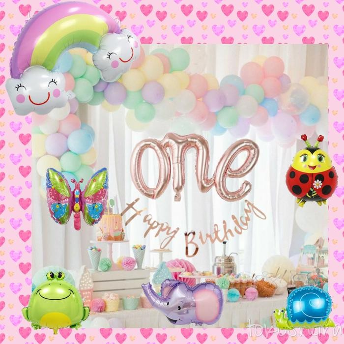 

Terlaris Paket Balon Dekorasi Ulang Tahun Anak Satu Tahun One Birthday Set SALE