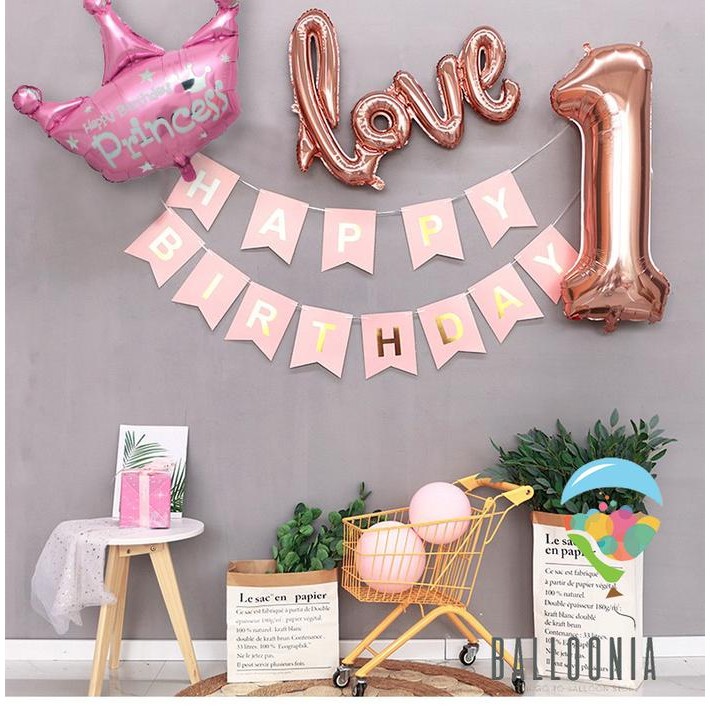 

Terlaris SET Foil Balloon HAPPY BIRTHDAY Princess Love / Dekorasi Balon Ultah SALE