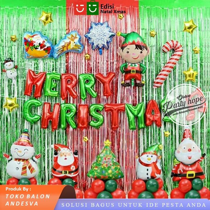 

Terlaris isi 50 balon foil natal mini / boneka salju / balon tema santa xmas SALE