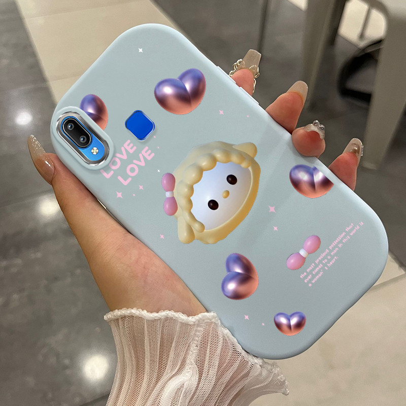 Casing Hp Untuk VIVO Y91 Y91i Y93 Y95 Case Casing pelindung Silikon HP Kesing Love Sheep kepala besa
