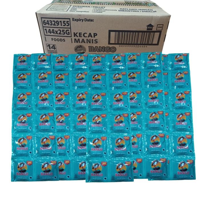

1 Dus Kecap Bango Sachet 25 Gram Isi 144 Sachet- Rasa Manis Gurih Khas - Hitam, Kedelai
