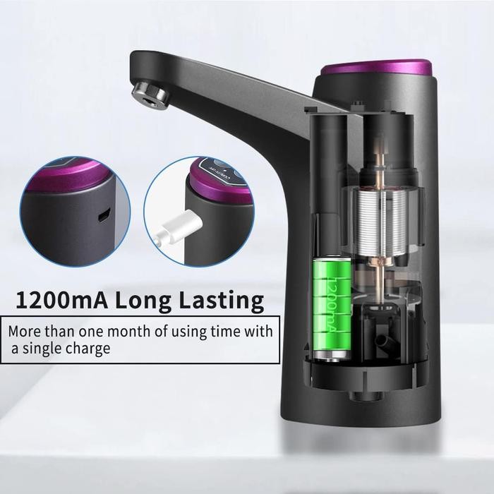 Keran Pompa Galon Elektrik Baterai Rechargeable 1200 Mah