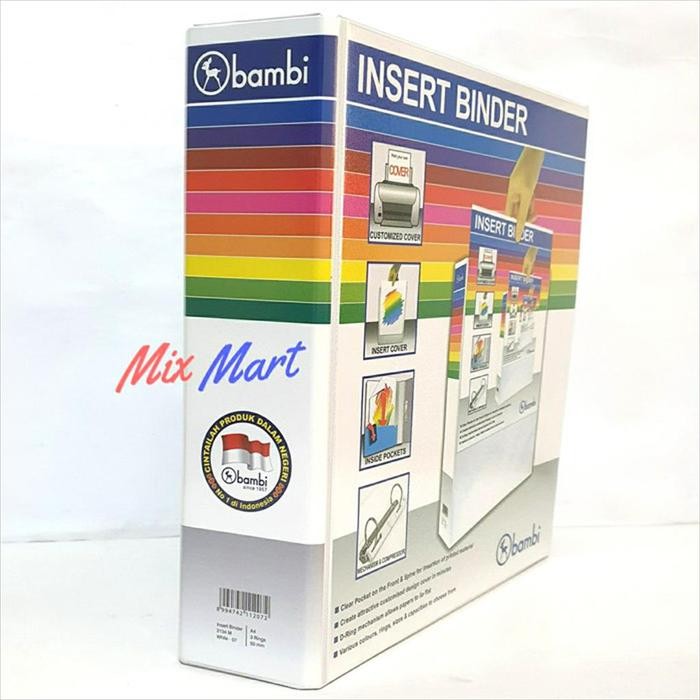 

bambi 2134 m insert binder a4 3 ring 50 mm white 07 original kode 79