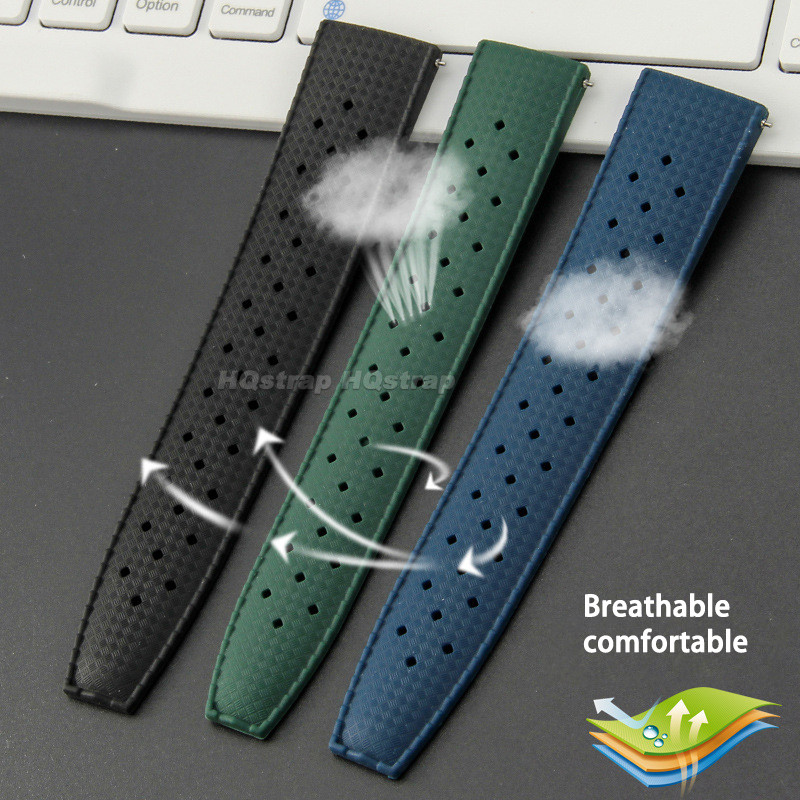 IMPORT TROPIC RUBBER WATCH STRAP 20MM 22MM FOR SEIKO FOR ORIS WATCH BAND WATERPROOF BRACELET