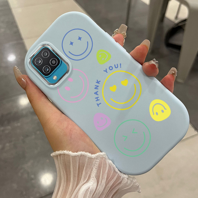 Casing Hp Untuk Samsung Galaxy A12 4G A12 5G F12 M12 A13 Case Casing tas emosi senyum pola HP Kesing