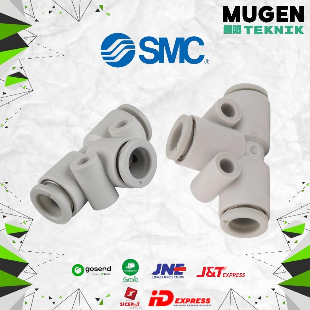 KQ2T 08-00 SMC / Fitting Tee Slip Lock Selang 8mm x 8mm x 8mm SMC 
