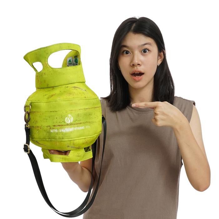Tas Bentuk Tabung Gas Hijau LPG Hijau NCT Tas Serut
