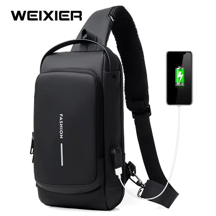 

SH194 WEIXIER X306 Tas Selempang Pria Bahu Premium USB Port STOK TERBATAS