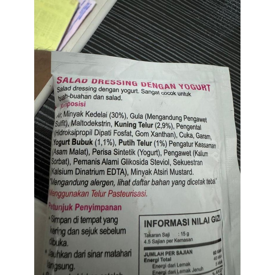 

[Sachet] Kewpie Salad Dressing Dengan Yogurt 70 Gram
