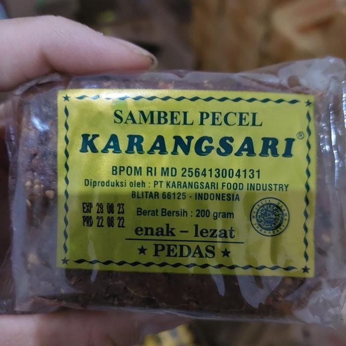 

Sambel / Bumbu Pecel Karangsari / Karang Sari Asli Blitar Pedas / Sedang / Tidak Pedas 200 Gram