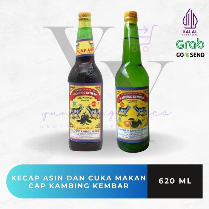 

[Botol Beling] Kecap Asin / Cuka Makan Singkawang Kalimantan Cap Kambing Kembar / Dua 620 Ml