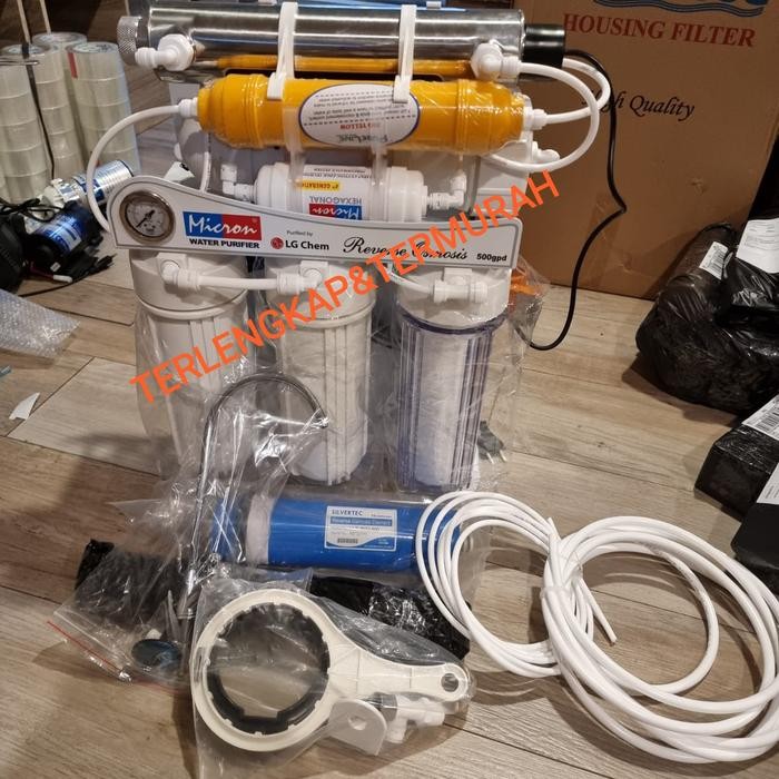 Hemat Mesin Filter Air Minum Ro 500Gpd 8 Step + Uv+ Bioyellow+Hexagonal