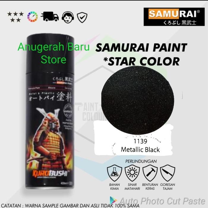 Pilox samurai warna hitam metalik METALLIC BLACK 1139 cat samurai pylo