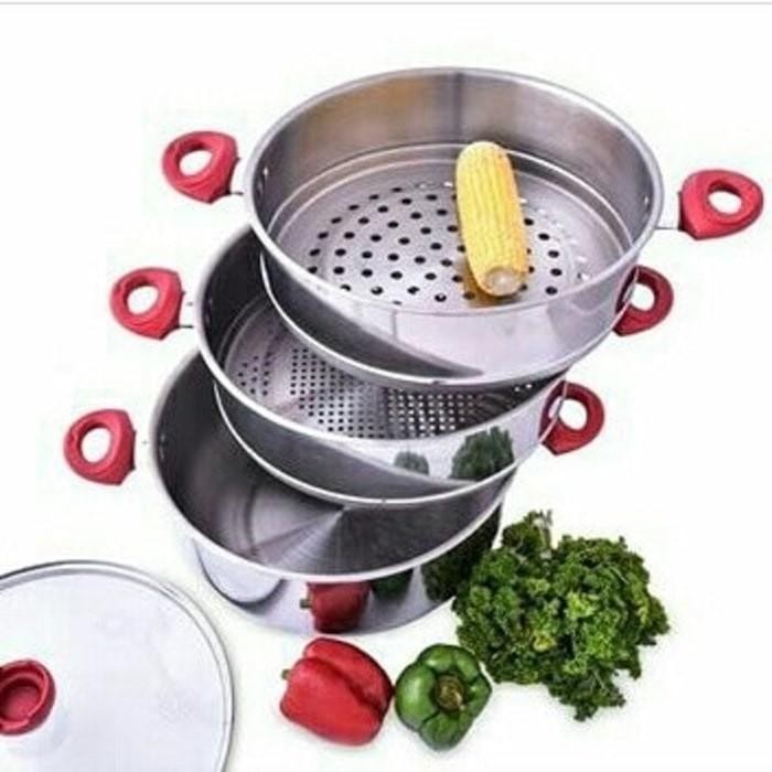 Panci Kukus Steamer 3 Susun / Super Steamer Supra 32Cm