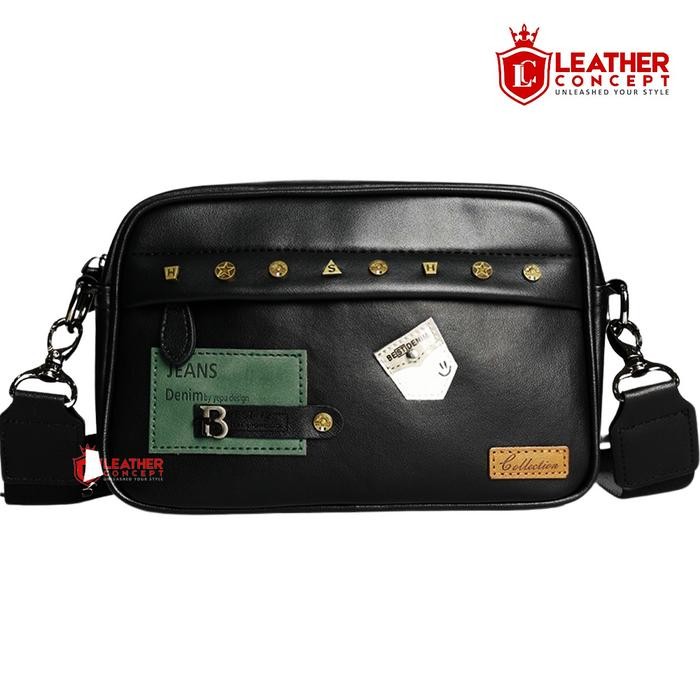 Torch Bags - Felix Tas Selempang Pria Kulit Tas Kulit Cowok Tas Pria Tas Jalan Hitam