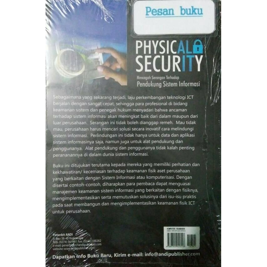 

SALE !!! BUKU PHYSICAL SECURITY MENCEGAH SERANGAN TERHADAP PENDUKUNG SISTEM READYY