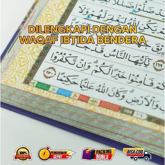

SALE !!! ALQURAN MUTAQQIN UKURAN A4 BESAR WAQAH IBTIDA BENDERA QURAN READYY