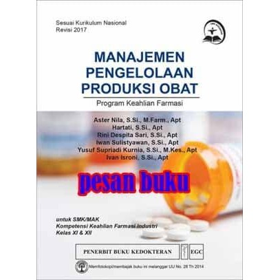 

SALE !!! BUKU MANAJEMEN PENGELOLAAN PRODUKSI OBAT - ASTER NILA READYY