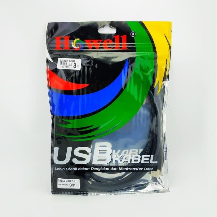 Howell Kabel Usb Micro 3M / Cable Usb To Micro 3 Meter