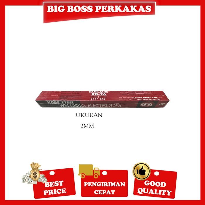 TERBARU KAWAT LAS KOBELCO RB26 2MM/2.6MM/ 3.2MM (5KG)/ RB 26 3.2 MM STEEL KOBE - 2.0MM TERMURAH