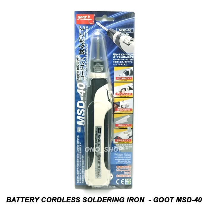 TERBARU BATTERY CORDLESS SOLDERING IRON - GOOT MSD-40 TERMURAH