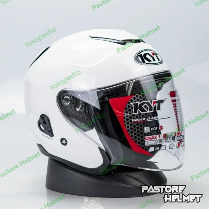 Helm KYT kyoto Plain White / KYT Kyoto White / Kyoto Solid Putih / *