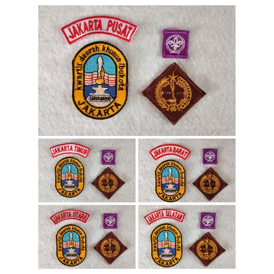 Satu Set Bet/Bordir Pramuka DKI Jakarta Putra & Putri, Wilayah Jakarta Pusat, Jakarta Barat, Jakarta