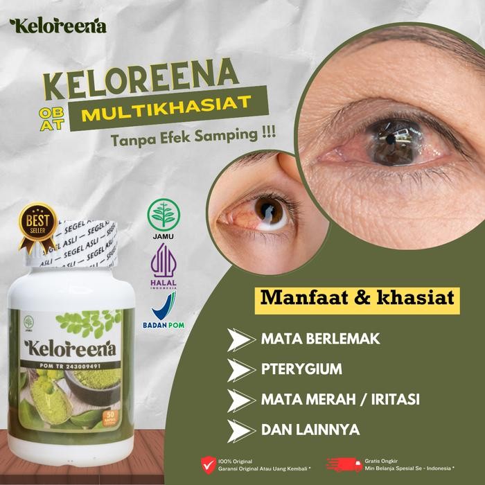 Keloreena Kapsul Suplemen Atasi Mata Berlemak, Lamad Di Selaput Putih Mata, Selaput Mata Berlemak,