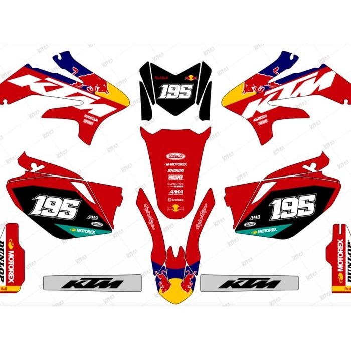 Decal stiker Viar 250 SE motif Merah GasGas