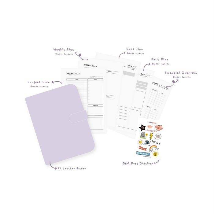 

Work Leather Binder Bundle Set Paper Stationery