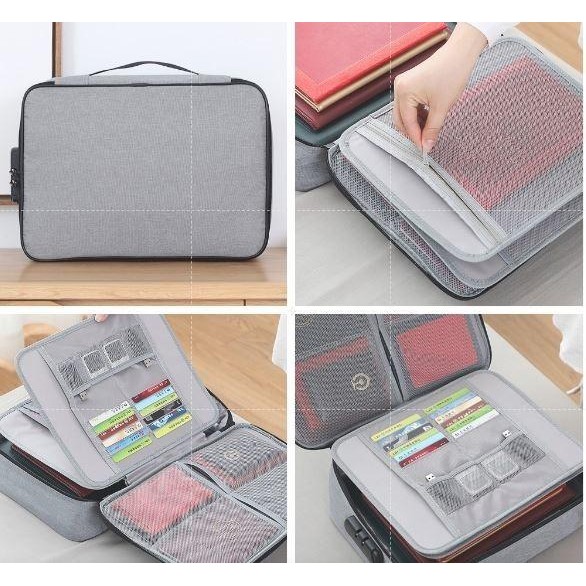 

Tas Dokumen File Anti Air Password Lock Travel Bag Document Storage Box Waterproof Dengan Kunci