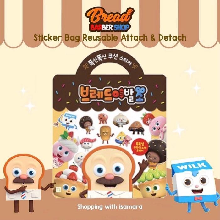 

Bread Barbershop Sticker Bag Reusable Attach & Detach