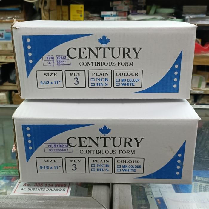 

Kertas Continuous Form PRS K3/2 9.5x11/2 x3 Ply NCR Rangkap 3