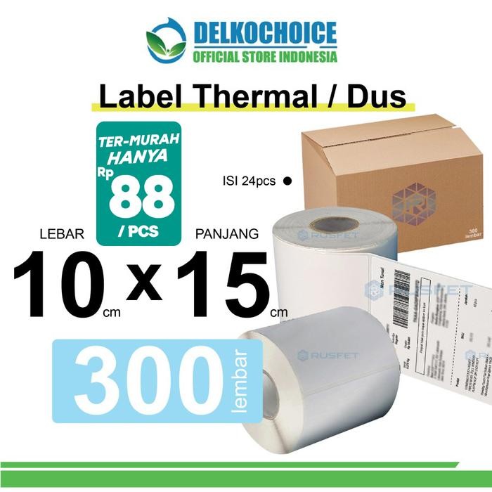 

Label Thermal Stiker Printer Sticker Resi Barcode POS A6 10x15cm 300 / DUS