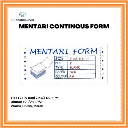 

Kertas Continuous/Continous Form 2 Ply Bagi 2, 2 Rangkap K2/2 NCR PM