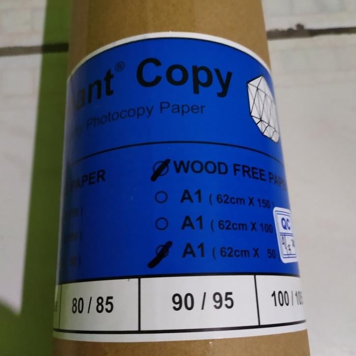 

DIAMANT COPY. KERTAS HVS ROLL UKURAN A1 ( 62cm x 50m ). - Putih