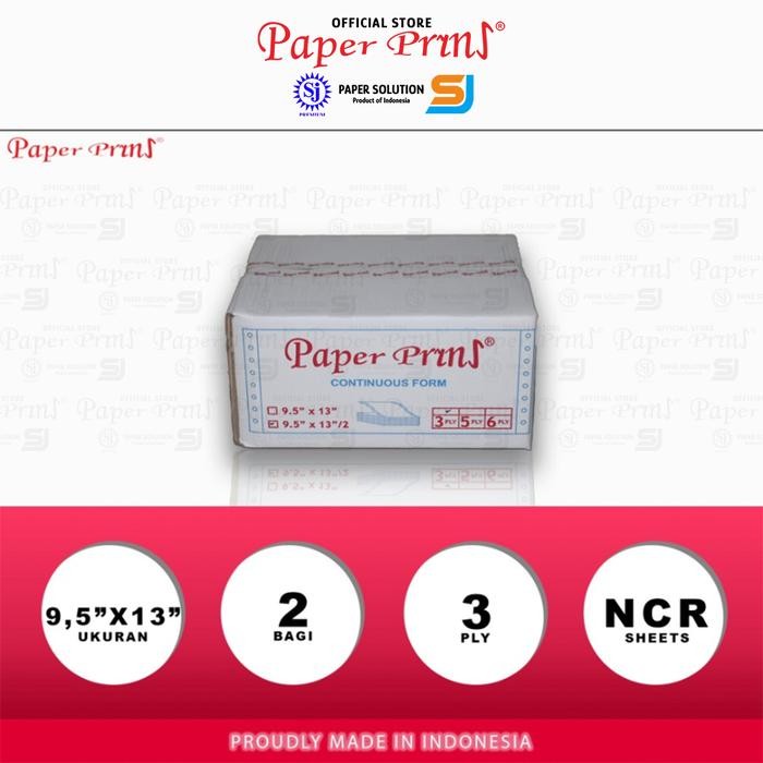 

Paperpryns Kertas Continuous Form 3PLY NCR Folio 9,5" x 13"/2 (Bagi 2)