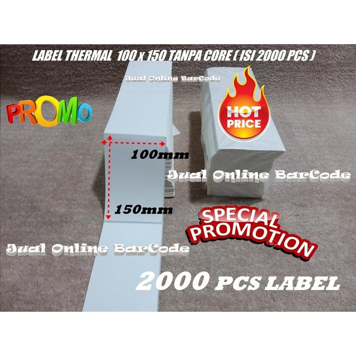 

Label Barcode 100X150 Kertas Sticker Thermal 100 x 150 mm ( 2000 pcs )