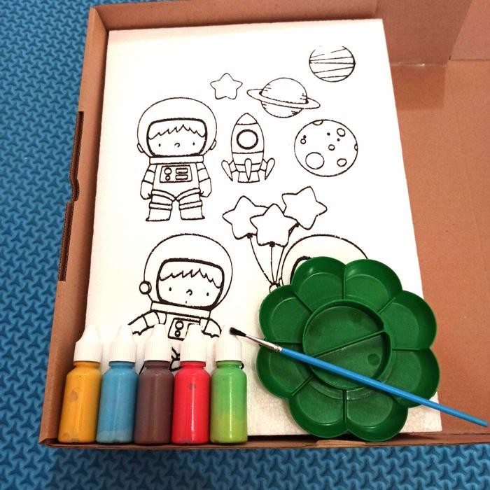 

Stok Baru paket mewarnai/melukis styrofoam ukuran 25x35 + dus box