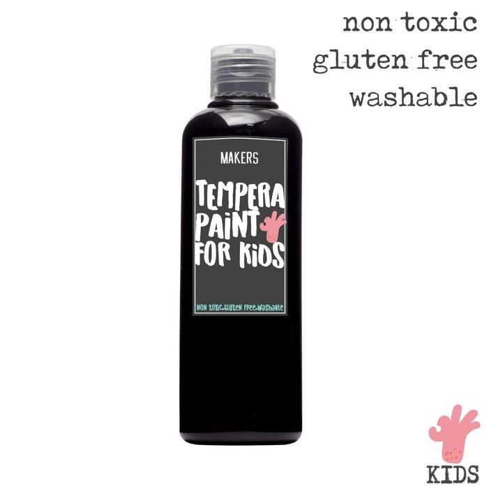 

Stok Baru Black Tempera Washable Paint for Kids by MAKERS 250ml