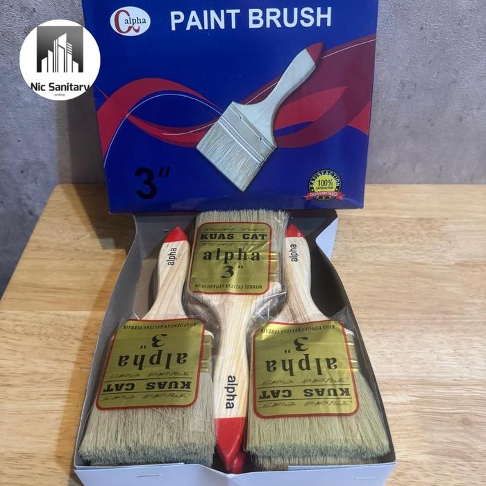 

3" SATU LUSIN Kuas 633 Gagang kayu MURAH 1lsn/ 12pcs 3 inch