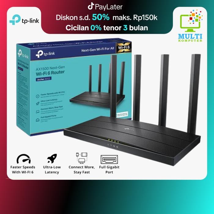 TP-LINK ARCHER AX12 WIFI 6 ROUTER AX1500 TP LINK ROUTER ARCHER AX12 ACCES POINT DUAL-BAND GIGABIT
