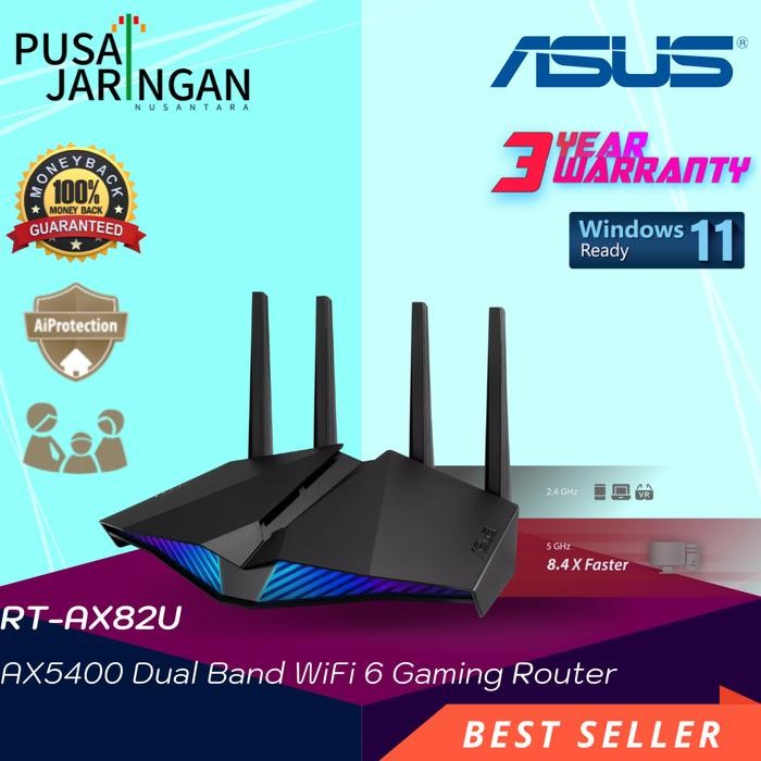 ASUS RT-AX82U WIFI 6 AX5400 WIFI6 WITH AIMESH AX 5400 WIRELESS ROUTER