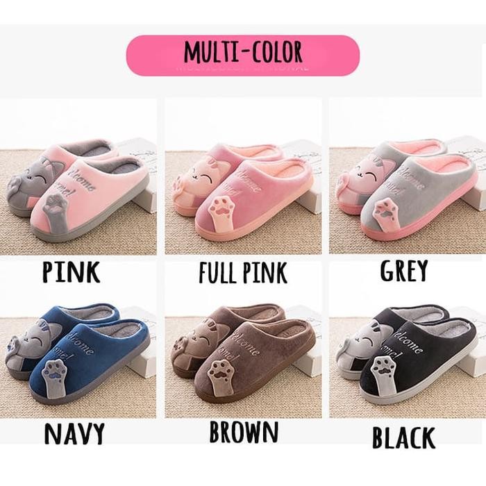 alfa Sandal Rumah Indoor Santai / Sandal Couple Import Empuk Hangat Lucu